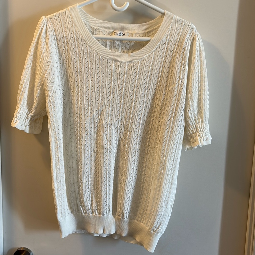Molly Bracken Knit Sweater, Cream, Large